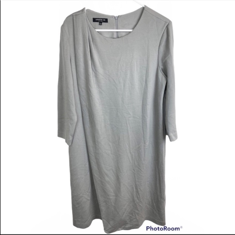 LAFAYETTE 148 New York 100% Virgin Wool Dress Gray Large